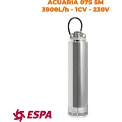 ESPA Pompe à Eau Submersible Pour L'approvisionnement En Eau ACUARIA 07S 5M - 3.900L/h - 59,2m Max.